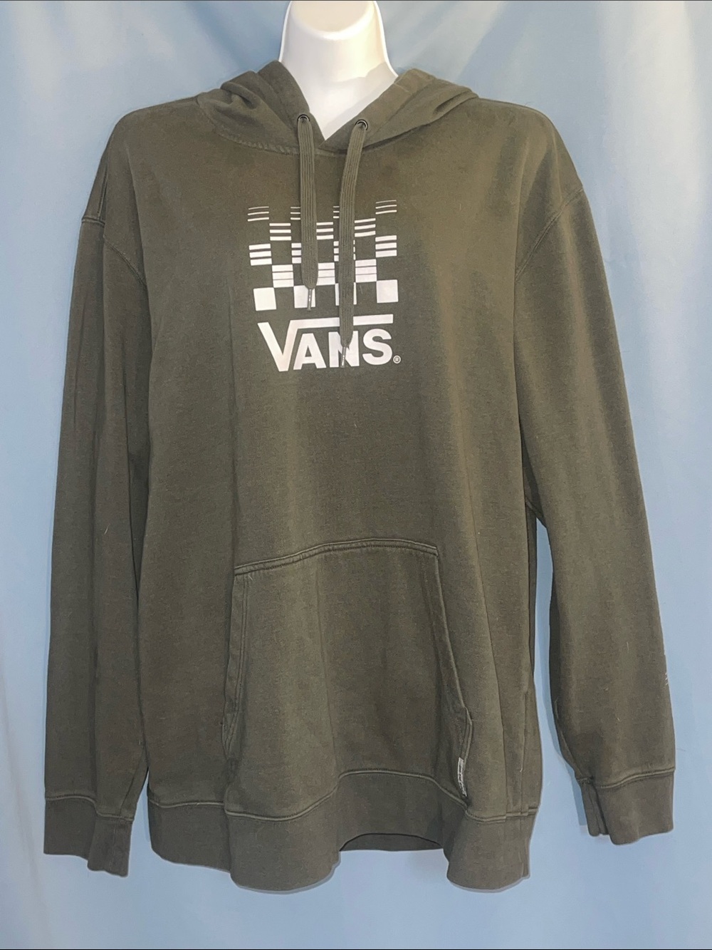 Vans Olive Green Hoodie with White Logo